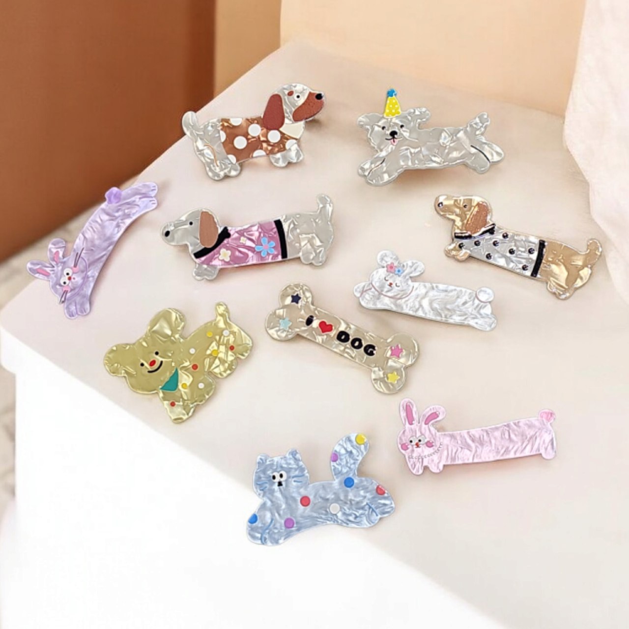 گیره مو دخترانه پینترستی طرح حیوانات رزینی _گالری مروارید