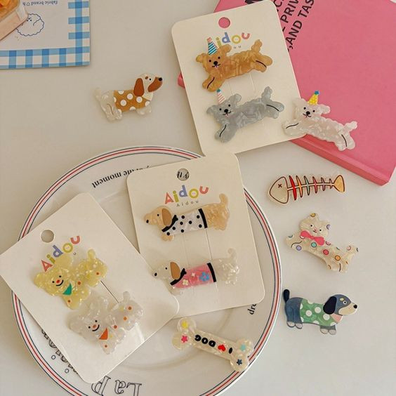 گیره مو دخترانه پینترستی طرح حیوانات رزینی _گالری مروارید