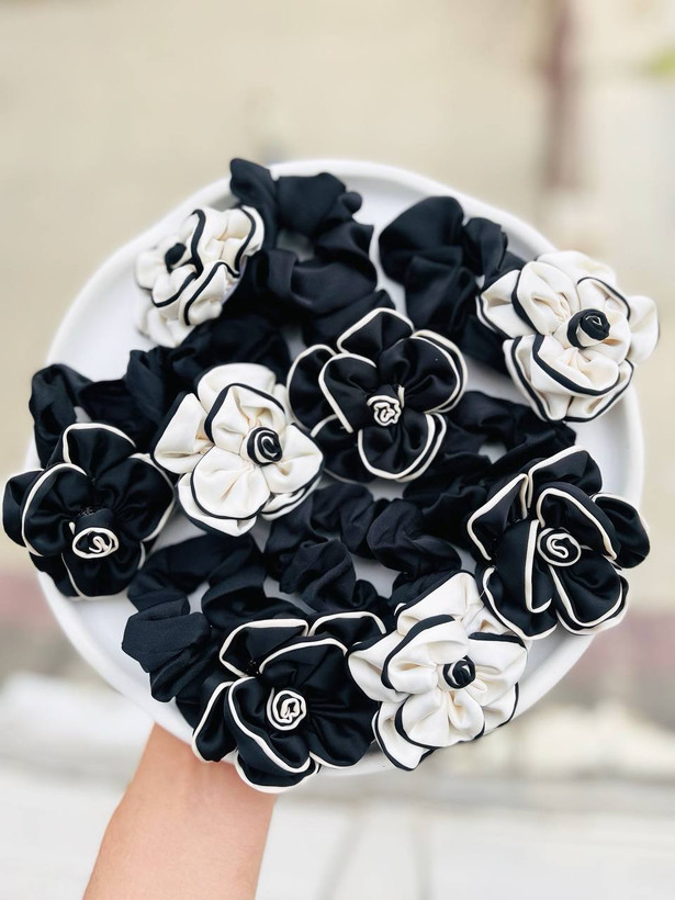 کش مو اسکرانچی گل رز مجلسی vip