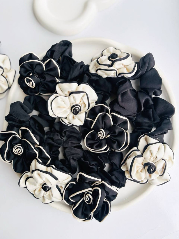 کش مو اسکرانچی گل رز مجلسی vip