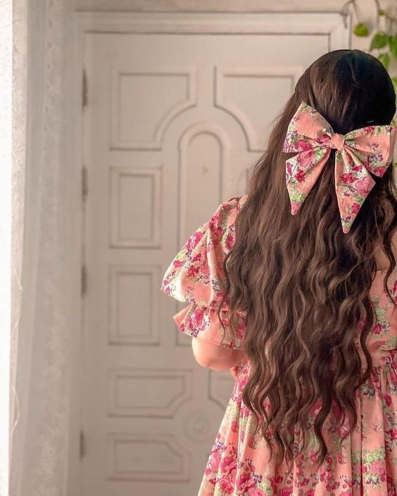 گیره مو پاپیون ساتن فرانسوی و طرح دار بسیار خاص