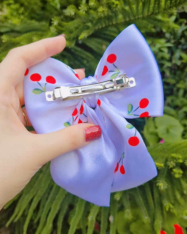 گیره مو پاپیون ساتن فرانسوی و طرح دار بسیار خاص