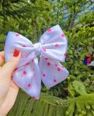 گیره مو پاپیون ساتن فرانسوی و طرح دار بسیار خاص