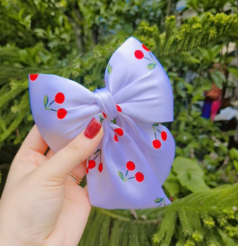 گیره مو پاپیون ساتن فرانسوی و طرح دار بسیار خاص