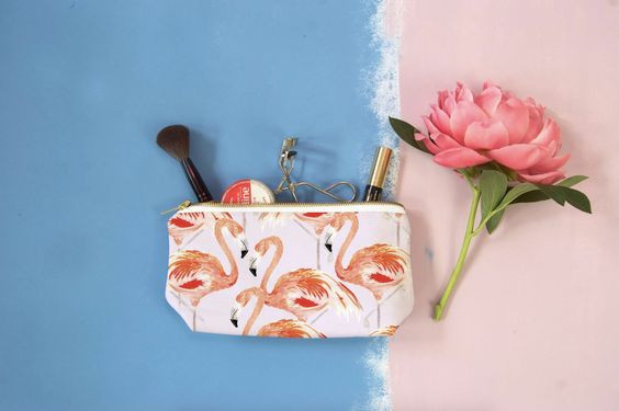 کیف لوازم آرایش پینترستی طرح فلامینگو 🦩