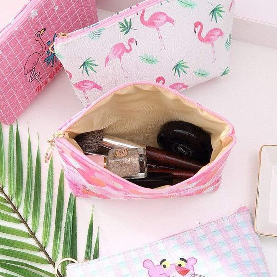 کیف لوازم آرایش پینترستی طرح فلامینگو 🦩