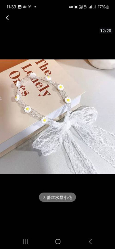 تل مو هدبندی کریستالی طرح گل دنباله دار