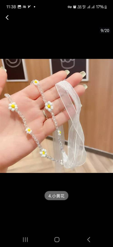 تل مو هدبندی کریستالی طرح گل دنباله دار