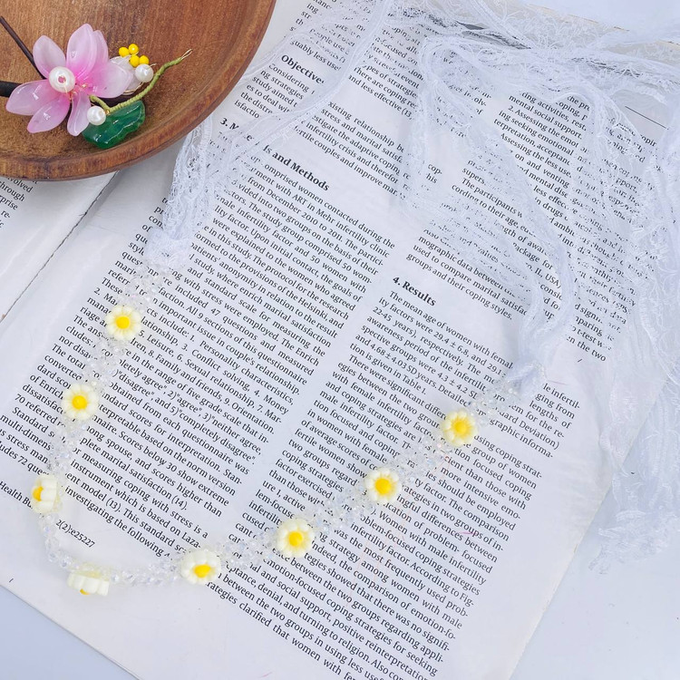 تل مو هدبندی کریستالی طرح گل دنباله دار