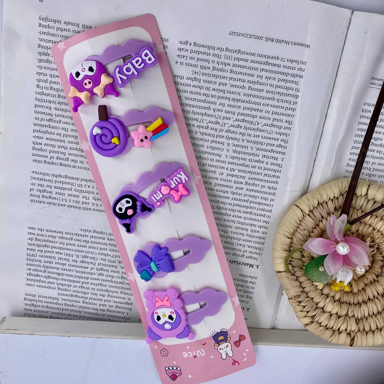 پک گیره مو تق تقی کرومی 5 عددی