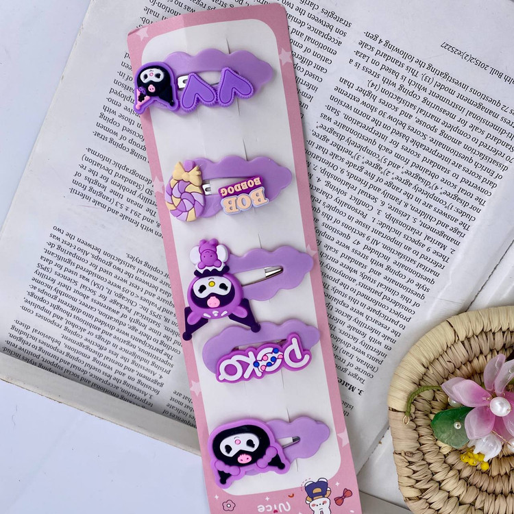 پک گیره مو تق تقی کرومی 5 عددی