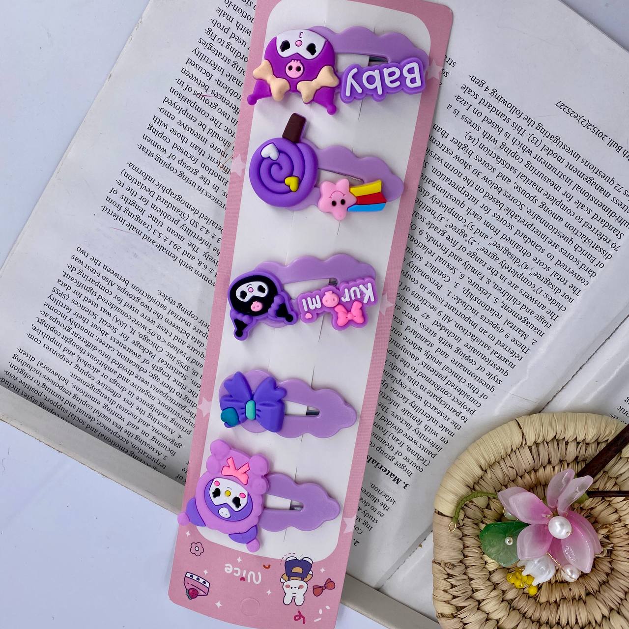 پک گیره مو تق تقی کرومی 5 عددی