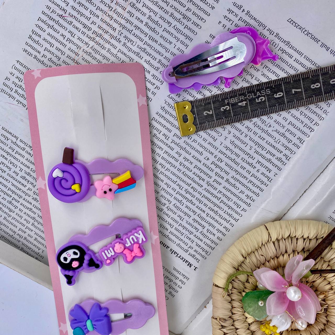 پک گیره مو تق تقی کرومی 5 عددی