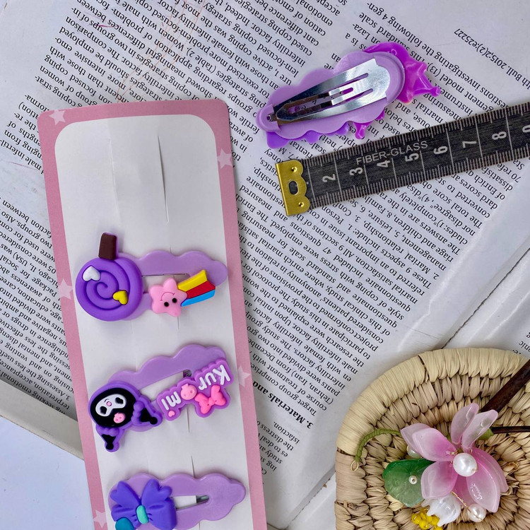 پک گیره مو تق تقی کرومی 5 عددی