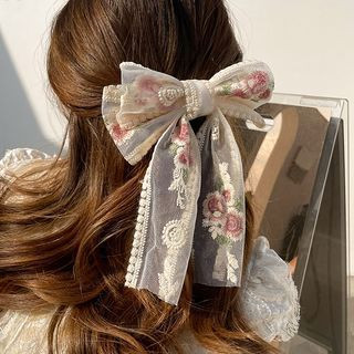 گیره مو پاپیون فرانسوی گلدوزی طرح vip برند feng.y