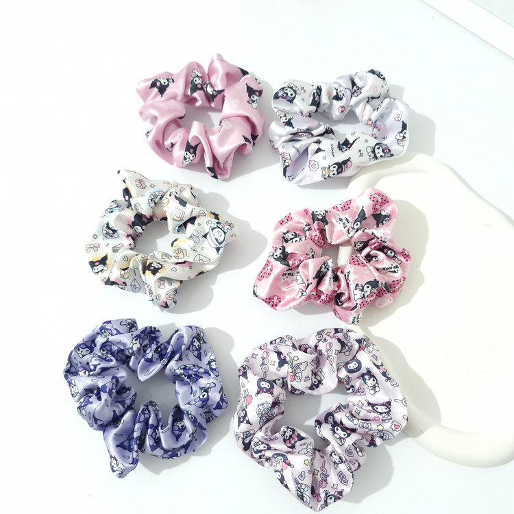 کش مو اسکرانچی ساتن طرح کرومی