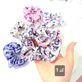 کش مو اسکرانچی ساتن طرح کرومی