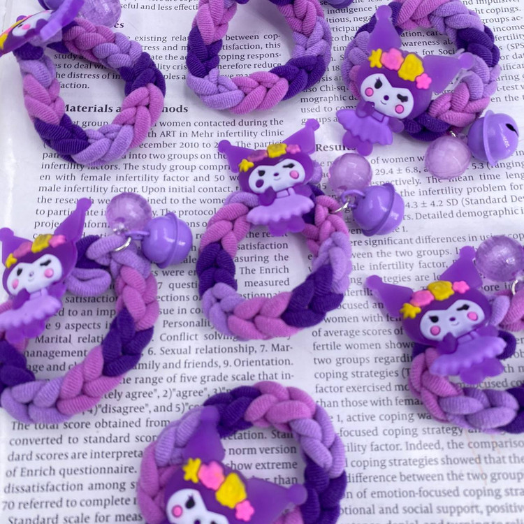 کش موی بافته شده کرومی زنگوله دار