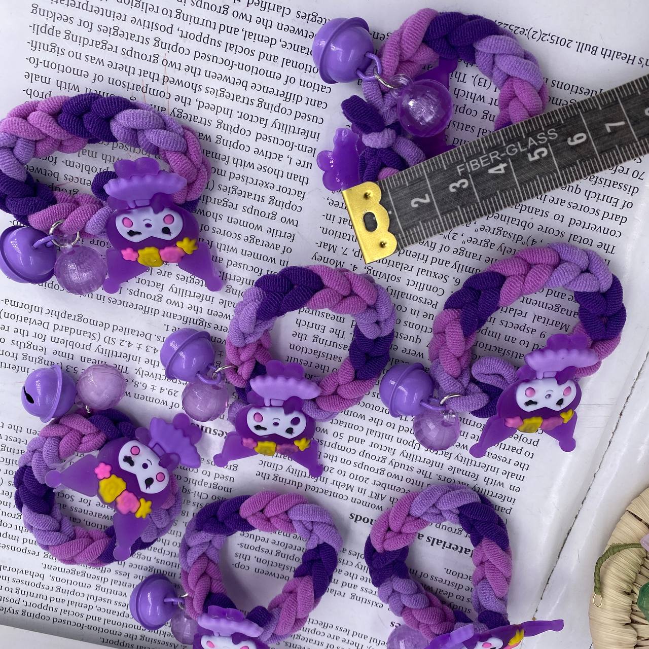 کش موی بافته شده کرومی زنگوله دار