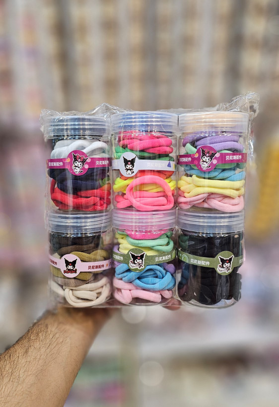 کش موی حوله ای سایز بزرگ قوطی 50 عددی