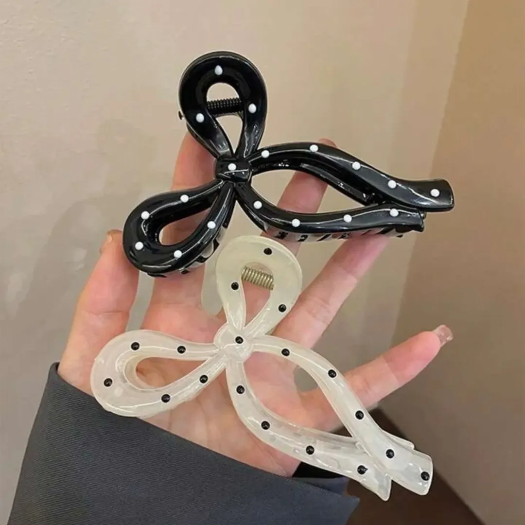 کلیپس مو پاپیونی خالخالی ترند پینترستی