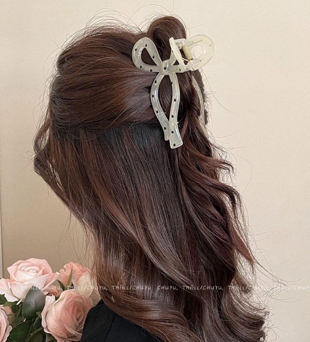 کلیپس مو پاپیونی خالخالی ترند پینترستی