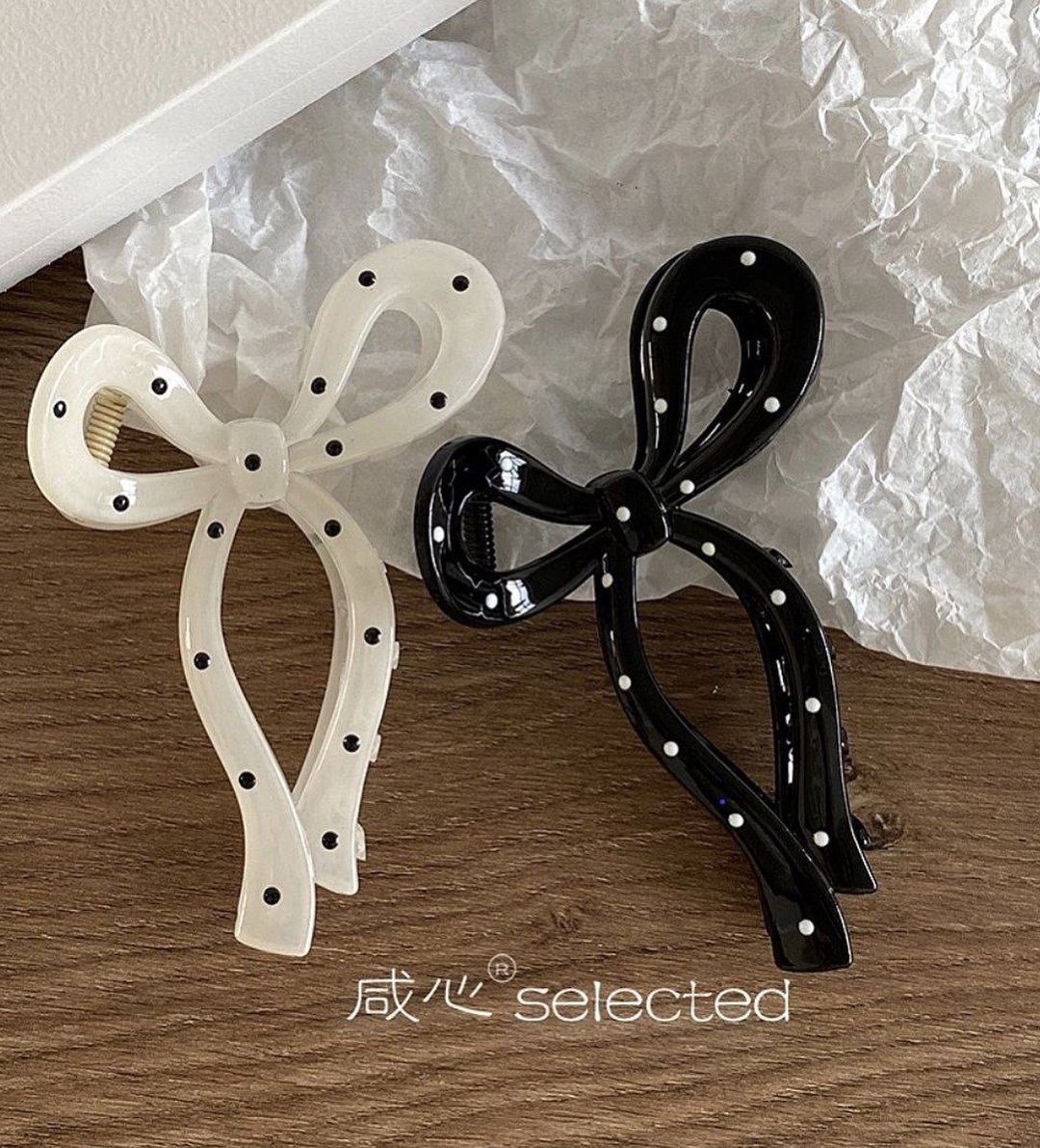 کلیپس مو پاپیونی خالخالی ترند پینترستی