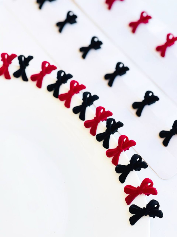 گیره مو انبری پاپیون مینی مخملی وارداتی