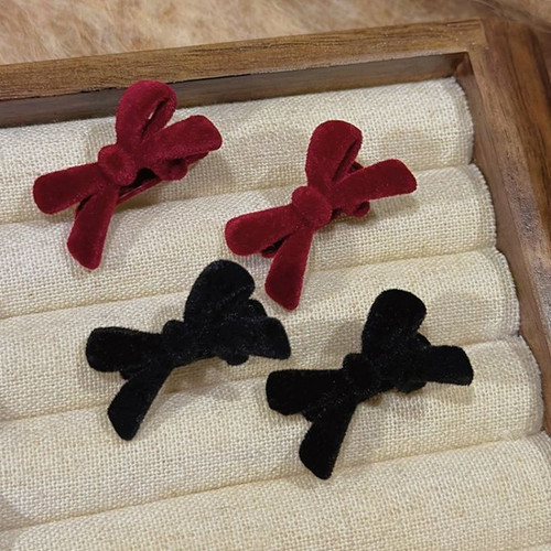 گیره مو انبری پاپیون مینی مخملی وارداتی