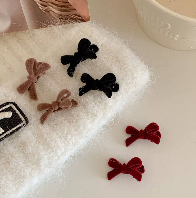 گیره مو انبری پاپیون مینی مخملی وارداتی