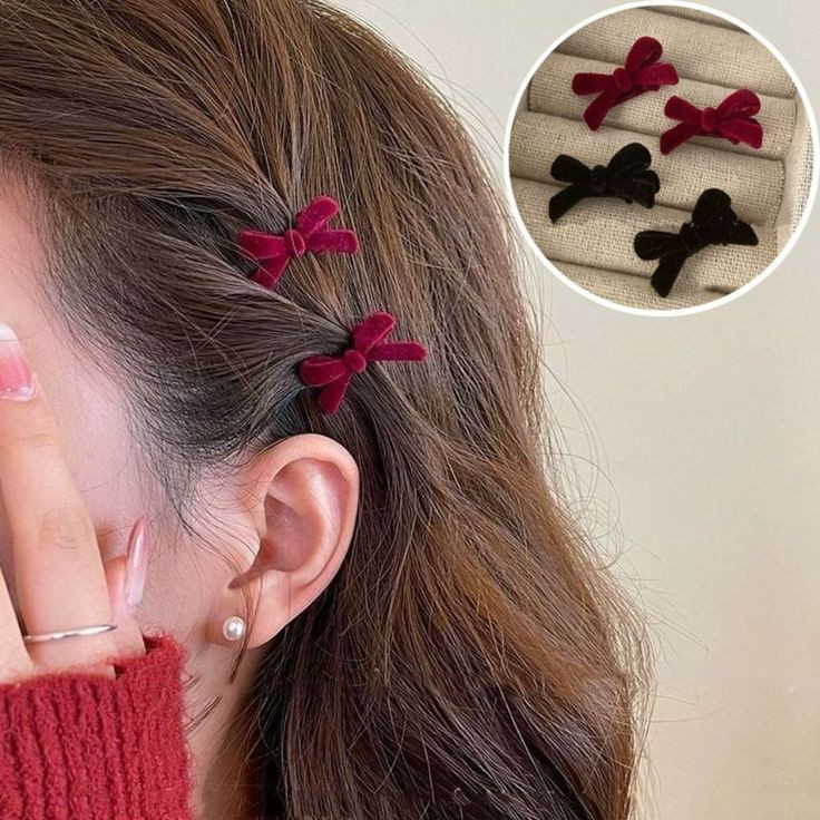 گیره مو انبری پاپیون مینی مخملی وارداتی