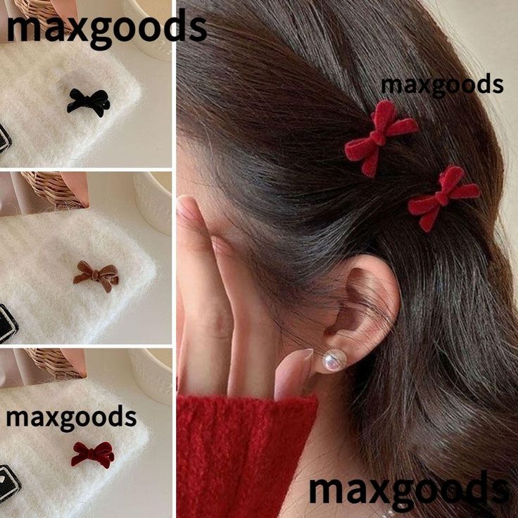 گیره مو انبری پاپیون مینی مخملی وارداتی