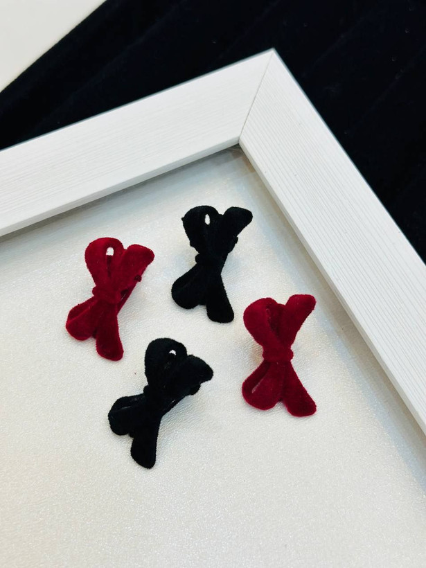 گیره مو انبری پاپیون مینی مخملی وارداتی