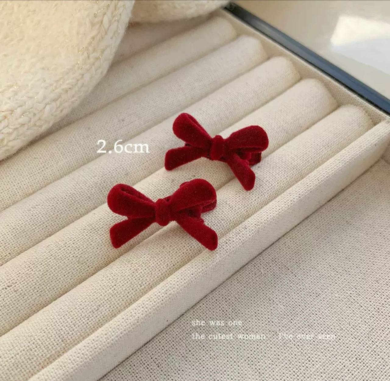 گیره مو انبری پاپیون مینی مخملی وارداتی