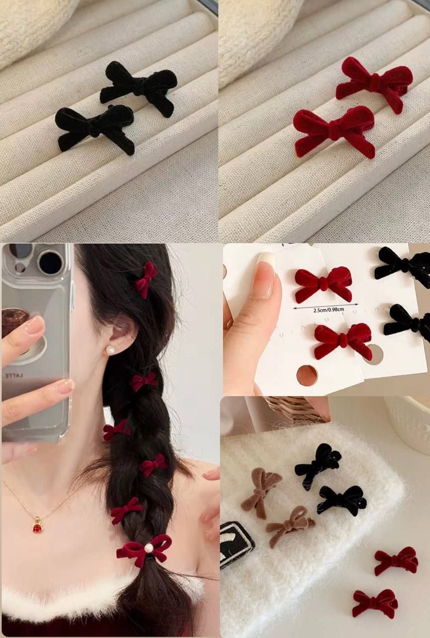 گیره مو انبری پاپیون مینی مخملی وارداتی گیره مو انبری پاپیون مینی مخملی وارداتی