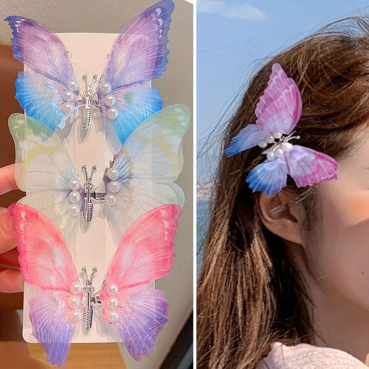 گیره مو پروانه حریر فنری و متحرک وارداتی