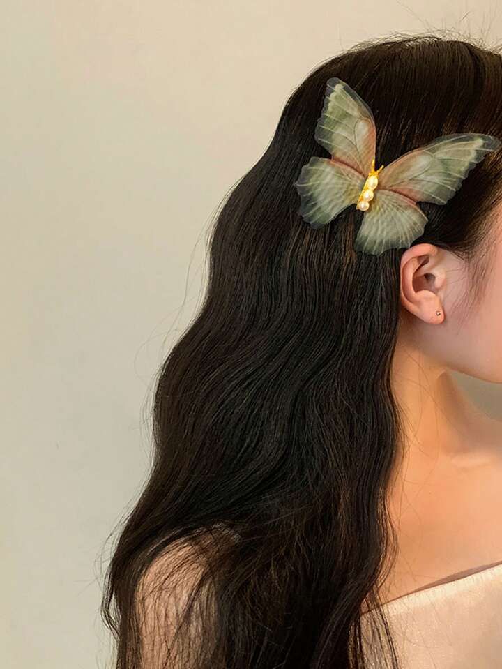 گیره مو پروانه حریر فنری و متحرک وارداتی