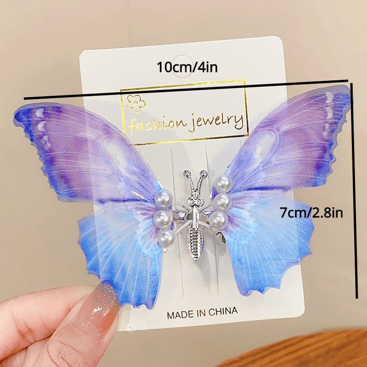 گیره مو پروانه حریر فنری و متحرک وارداتی