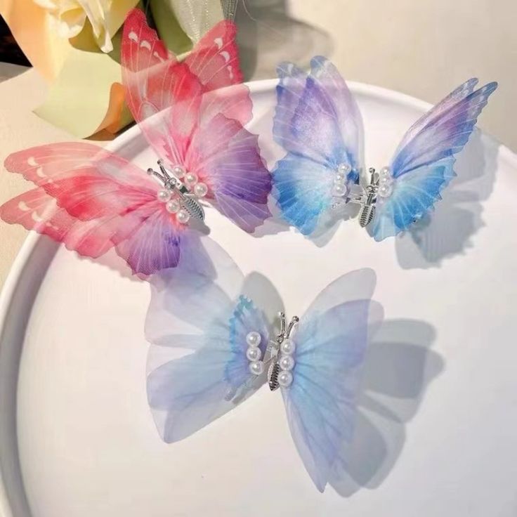 گیره مو پروانه حریر فنری و متحرک وارداتی