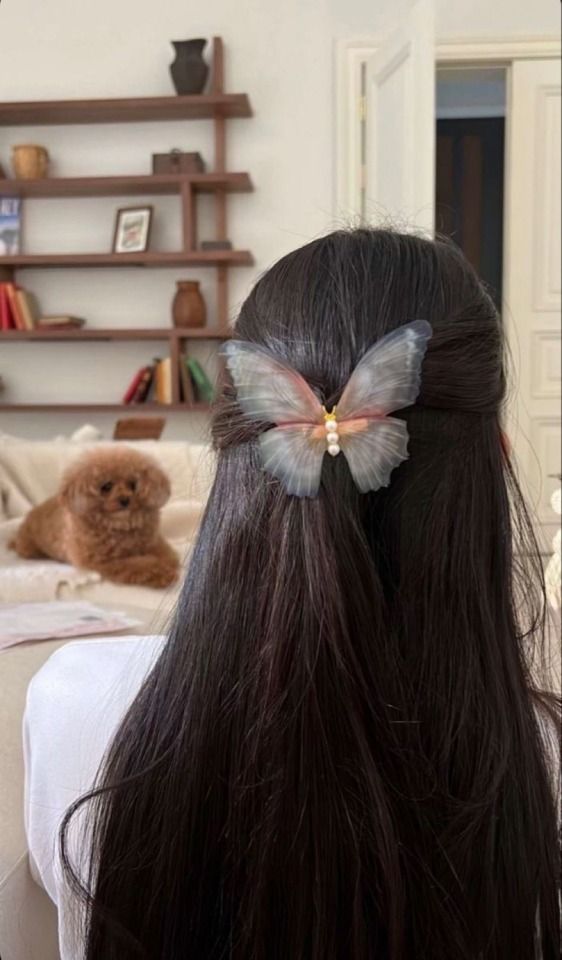 گیره مو پروانه حریر فنری و متحرک وارداتی