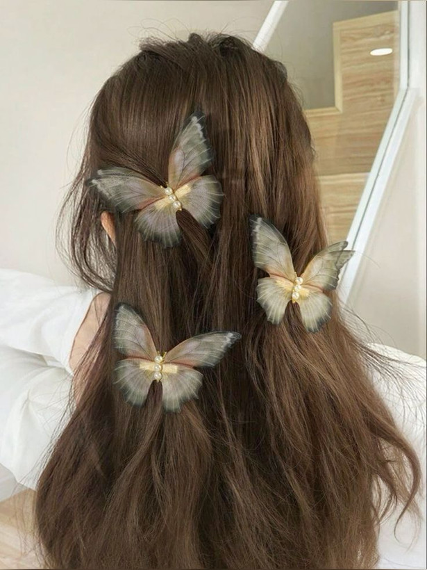 گیره مو پروانه حریر فنری و متحرک وارداتی