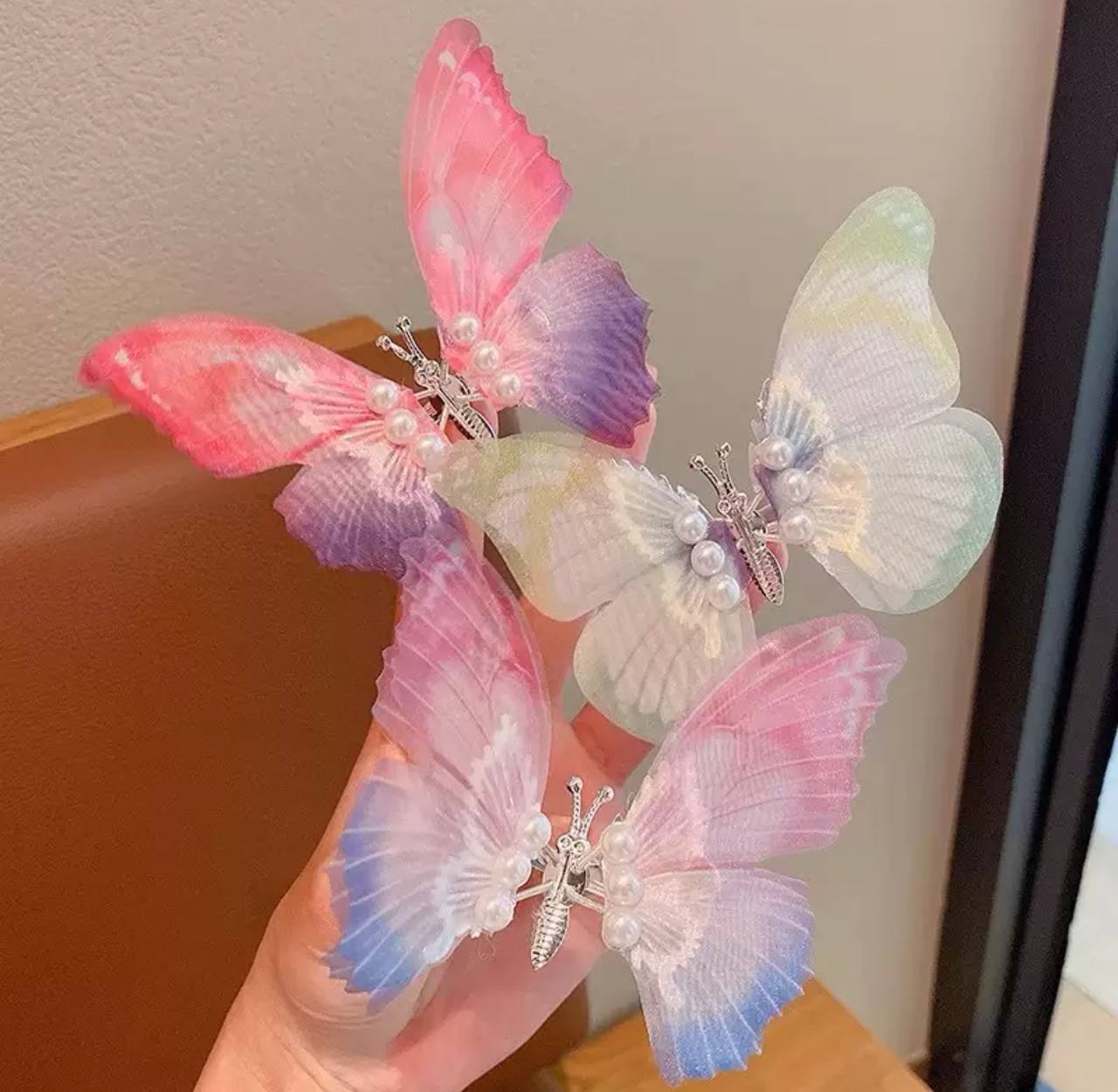 گیره مو پروانه حریر فنری و متحرک وارداتی