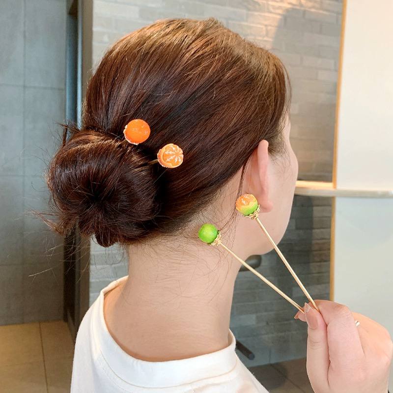 گیره مو کانزاشی طرح میوه نارنگی بزند zaya