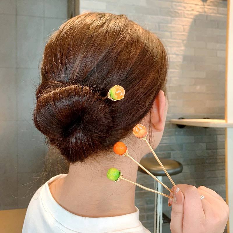 گیره مو کانزاشی طرح میوه نارنگی بزند zaya