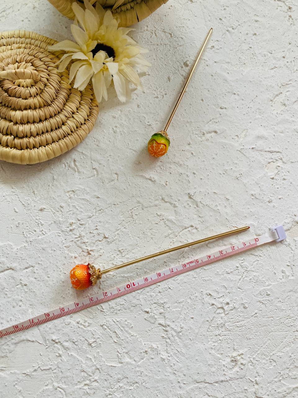 گیره مو کانزاشی طرح میوه نارنگی بزند zaya