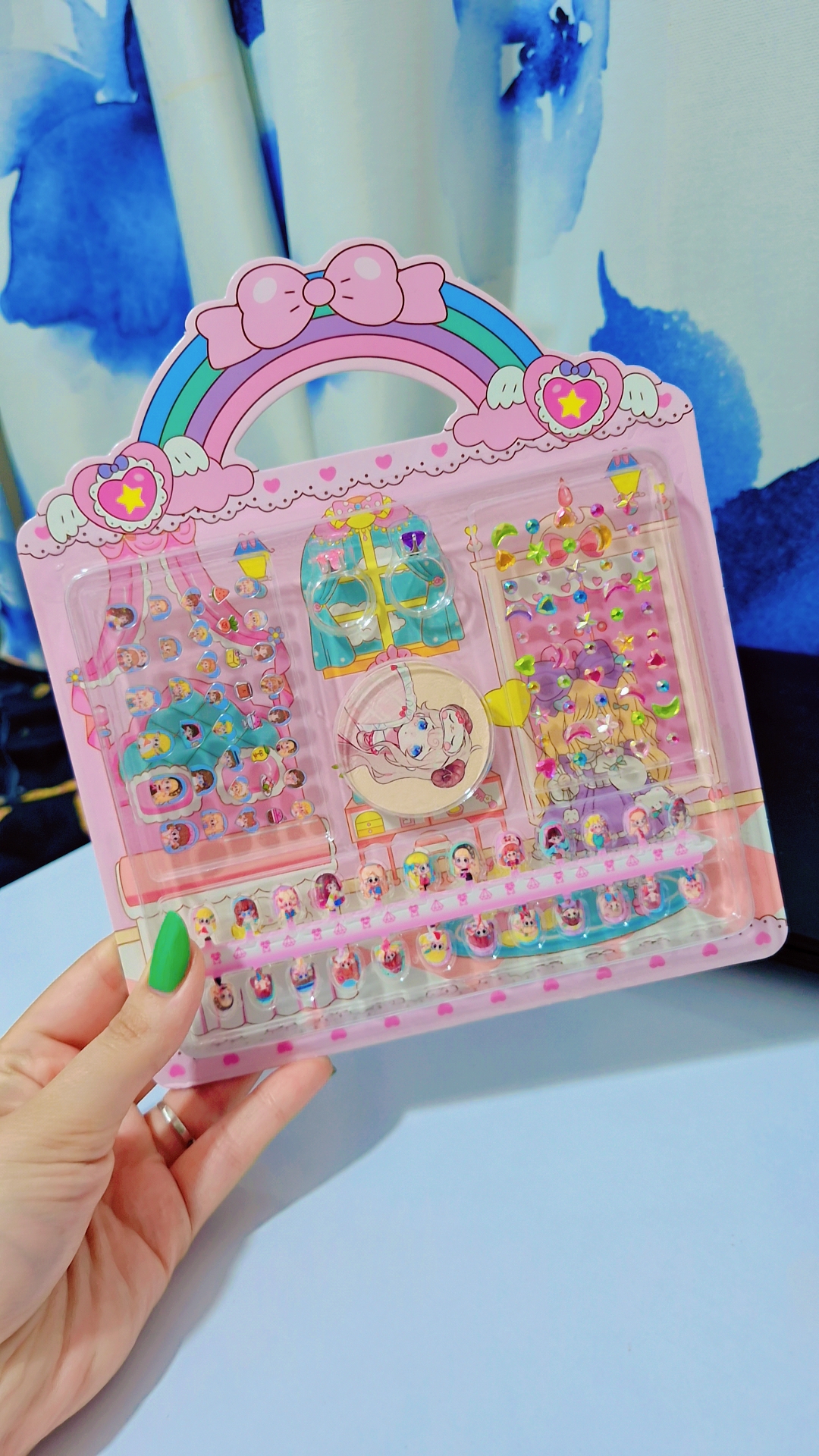 پک هدیه ناخن مصنوعی، سوهان ناخن، برچسب و نگین کرومی