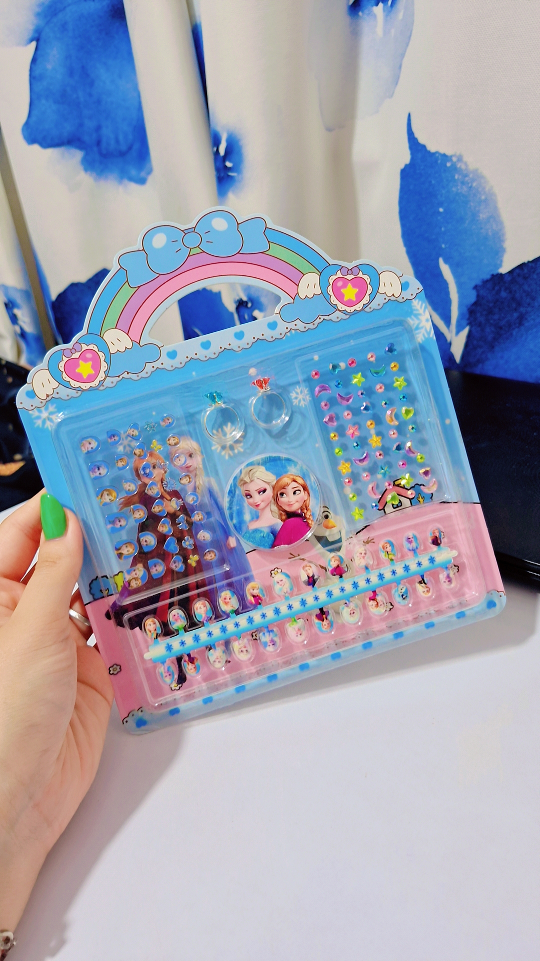 پک هدیه ناخن مصنوعی، سوهان ناخن، برچسب و نگین کرومی