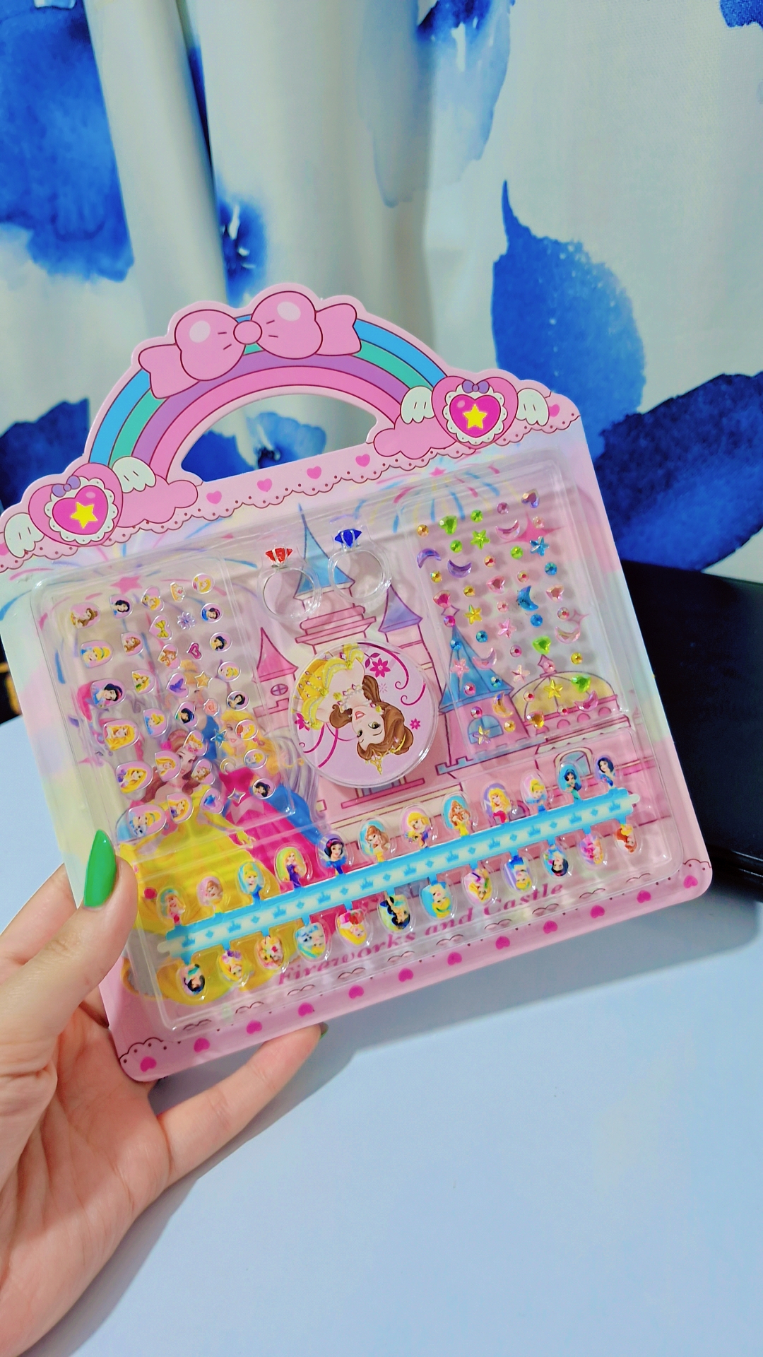 پک هدیه ناخن مصنوعی، سوهان ناخن، برچسب و نگین کرومی