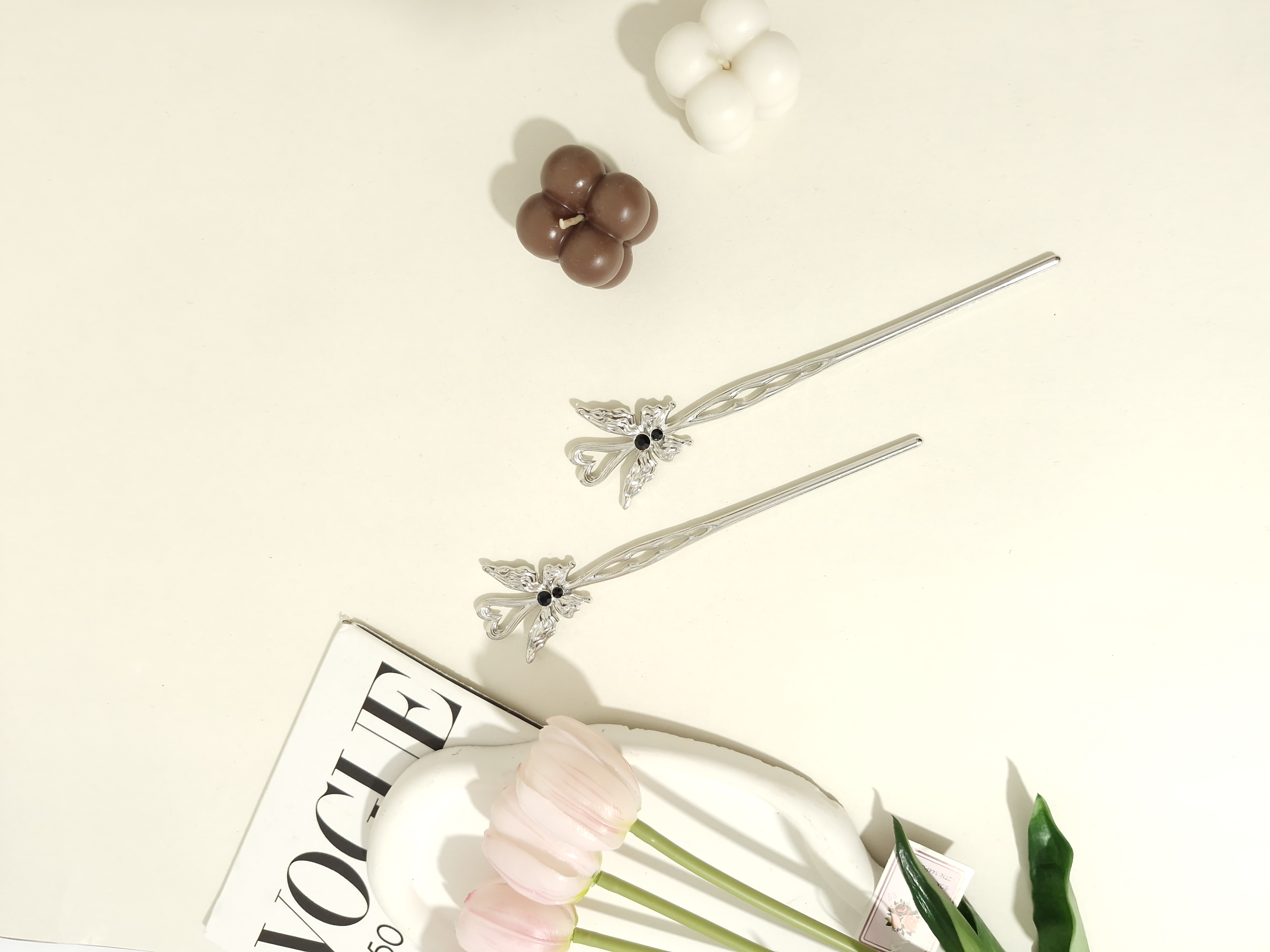 گیره مو کانزاشی طرح پروانه رنگ ثابت برند zaya