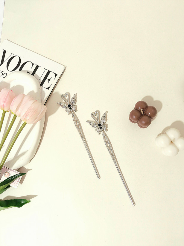 گیره مو کانزاشی طرح پروانه رنگ ثابت برند zaya